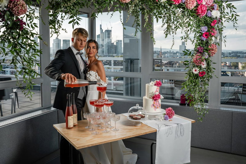 Heiraten in Sachsenhausen mit wunderschöner Dachterrasse